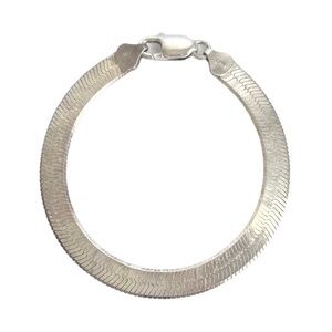 Vintage MILOR Sterling Silver Herringbone Chain Bracelet Wide 90s Y2K 925‎ 7.5”